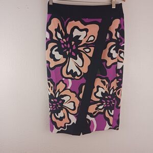 Worthington Purple Floral Asymmetrical skirt  size 4P